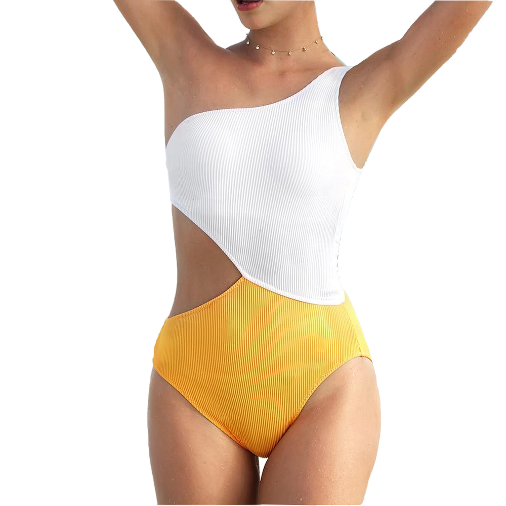 One Shoulder Cut Out One-piece Swimsuit