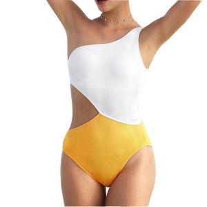 One Shoulder Cut Out One-piece Swimsuit