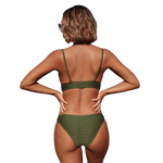 Load image into Gallery viewer, Army Green Solid Bikini Set
