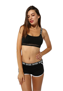 Women Letter Sport Soft Cup Bikini Sets