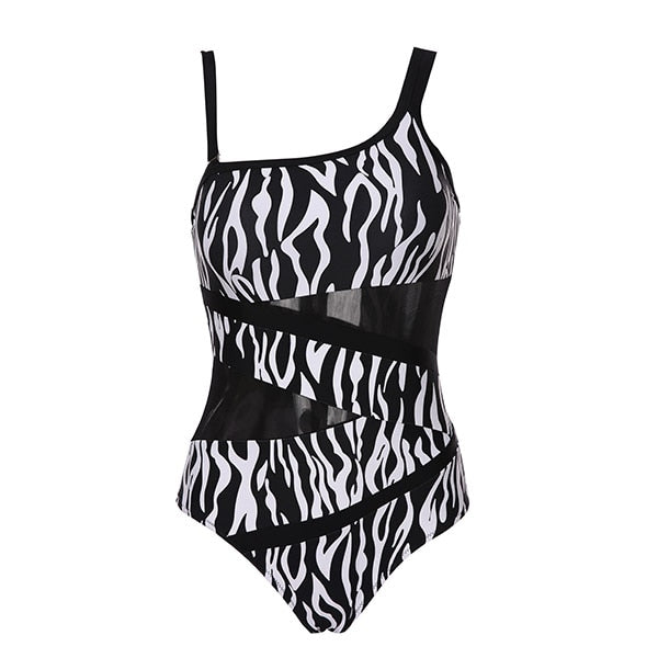 Sexy Black White Leopard Swimwear