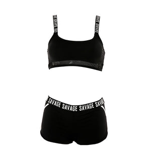 Women Letter Sport Soft Cup Bikini Sets