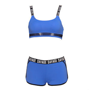 Women Letter Sport Soft Cup Bikini Sets